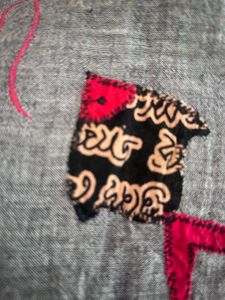 Grey Kurta with Pink Accent