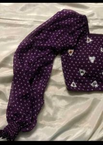 Chic Purple Polka Dot Blouse (designer boutique)