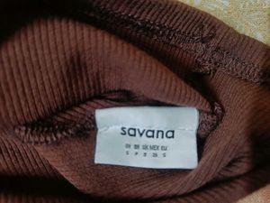 Brown Cropped Ribbed Tank Top