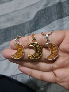 Set of 3 Moon Pendant Necklaces