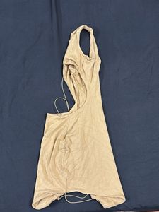 Tan Halter Cutout Mini Dress