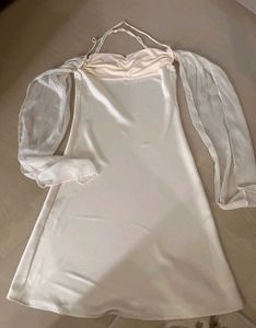 Elegant Cream Satin Dress
