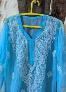 Sky Blue Chikankari Kurta