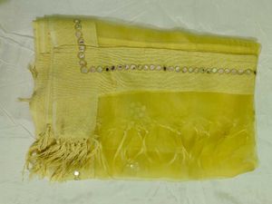 Butter Yellow Mirror-Work tissue Dupatta 💛