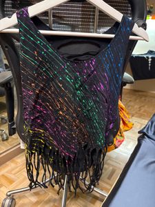 Splatter Fringe Tank Top Concert Outfit