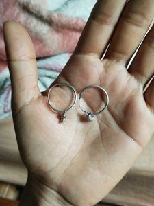 Sterling silver Tone Hoop Earrings with Char
