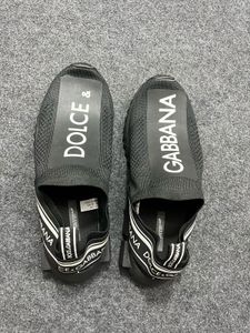 Dolce &amp; Gabbana Black Knit Slip-On Sneakers