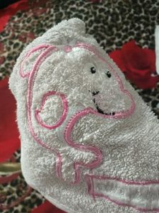 Cute Towel with Pink Cartoon Character