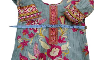 Women Kurta Grey-pink
