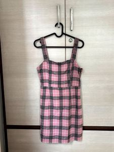 H&amp;M Pink Plaid Mini Dress
