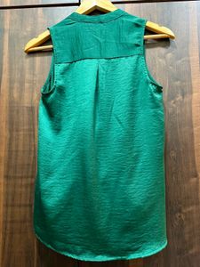 Elegant Bottle Green Wrap Top