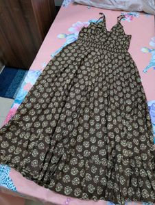 Brand New Brown Printed Maxi Dress | Flowy Boho