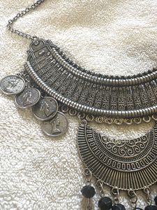 Bohemian Silver Coin Necklace