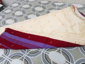 Elegant Cream and Gold Saree