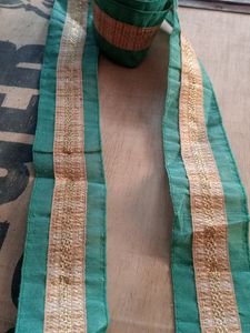 Chodha Green Golden Boarder Lace