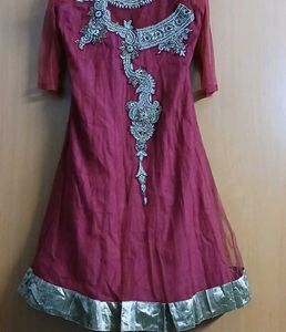 Embellished Maroon Lehenga Choli - M Size