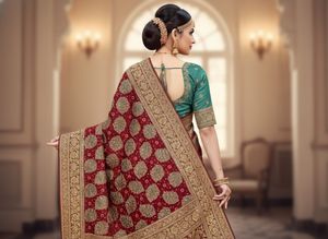 Zari Hand Work Party Wear Heavy Saree