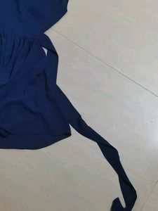 Navy Blue Open Back Mini Dress