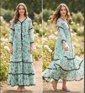 🎀DREAMY MINT FLORAL LONG FROCK 🌸✨