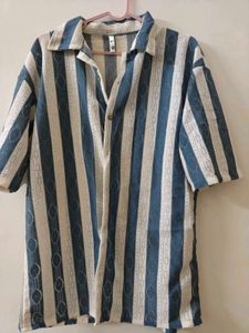 Striped Camp Collar Shirt