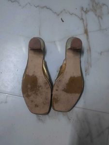 Sparkling Gold Embellished Slides