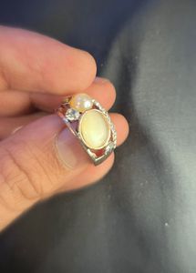 Rose Gold Pearl and Diamond Ring