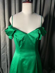 Elegant Off-Shoulder Green Gown