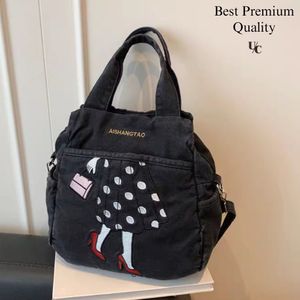 Black Denim Handbag