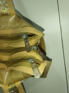 Beautiful Golden Hand Bag With 3 Chains