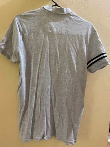Ajio Men's Grey Polo T-Shirt