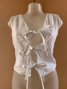 Y2K inspired White knot Top