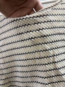 ZARA Knit Striped V-Neck Cropped Top