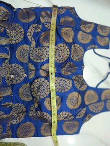 NEW Blue &amp; Gold Peplum Blouse