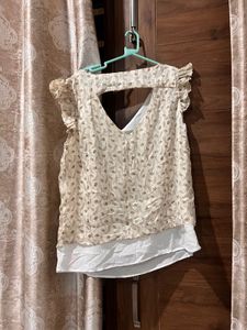 Plus size  Cream Textured Top