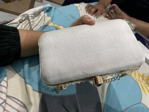 Elegant Pearl Embellished Clutch