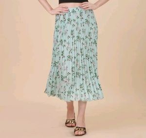 FREE SHIPPING Floral Midi A-line Flare Skirt