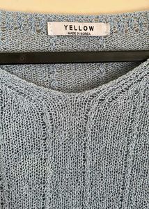 Blue V-Neck Knit Top