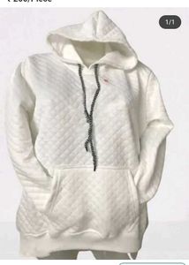 White Quilted Hoodie