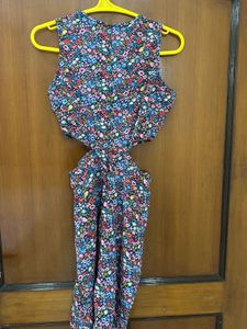 Floral Print Cut-Out Dress