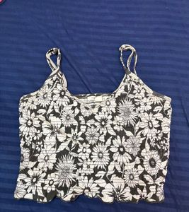 Floral Smocked Crop Top (XS-S)