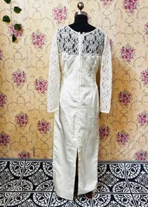 Elegant White Lace Sleeve Gown