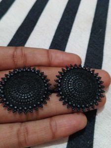 Boho Black Stud Earrings