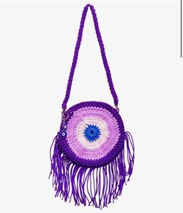 Boho Evil Eye Crochet Shoulder Bag