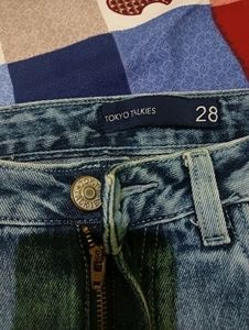 Tokyo Talkies Brand Wide Leg Blue Jeans