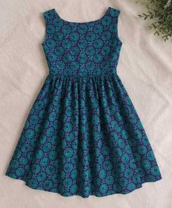 Blue Floral Print Dress