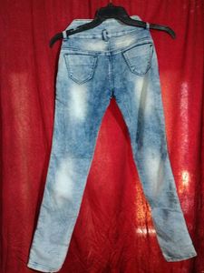 Stylish Blue Jeans with Side Stripe