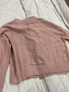 Dusty Rose Cable Knit Cardigan