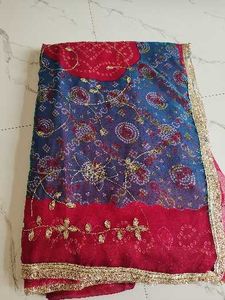 Beautiful Blue &amp; Pink Saree