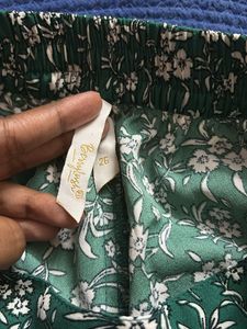 Trendy Green Floral Skirt used only once