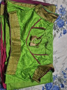 Vibrant Green Silk Saree